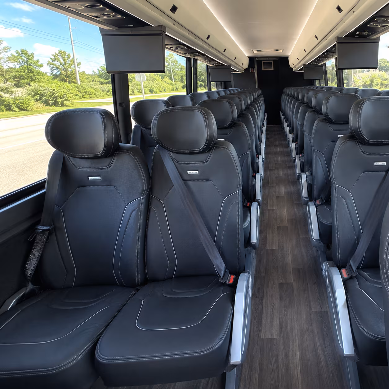 edinburg 47 passenger charter bus inside